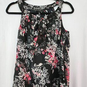White House Black‎ Market Floral Lined Sleeveless Top Size 2